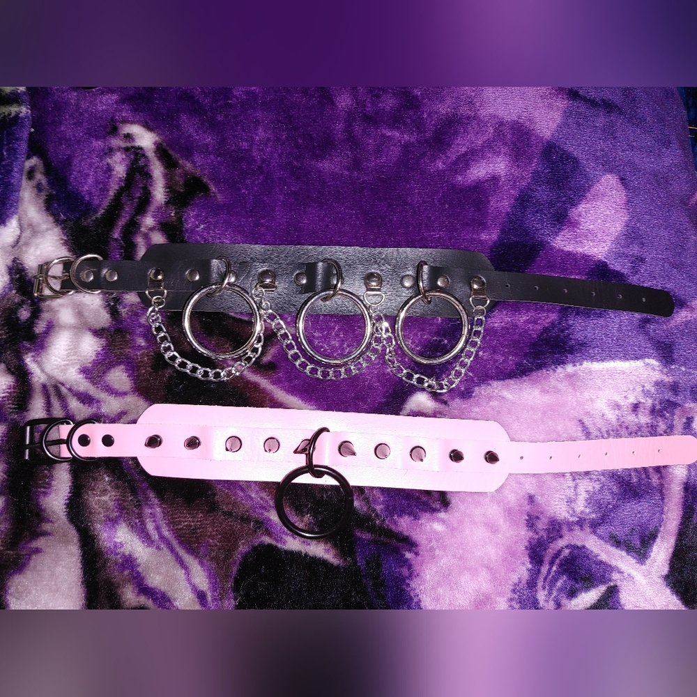 🛍️2/$20🛍One Black+One Pink Womens Choker Collar Gothic/Alternative Accessories